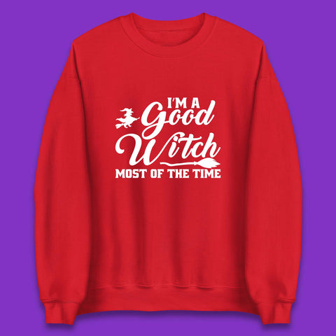 I'm A Good Witch Most Of The Time Halloween Witch Broom Unisex Sweatshirt