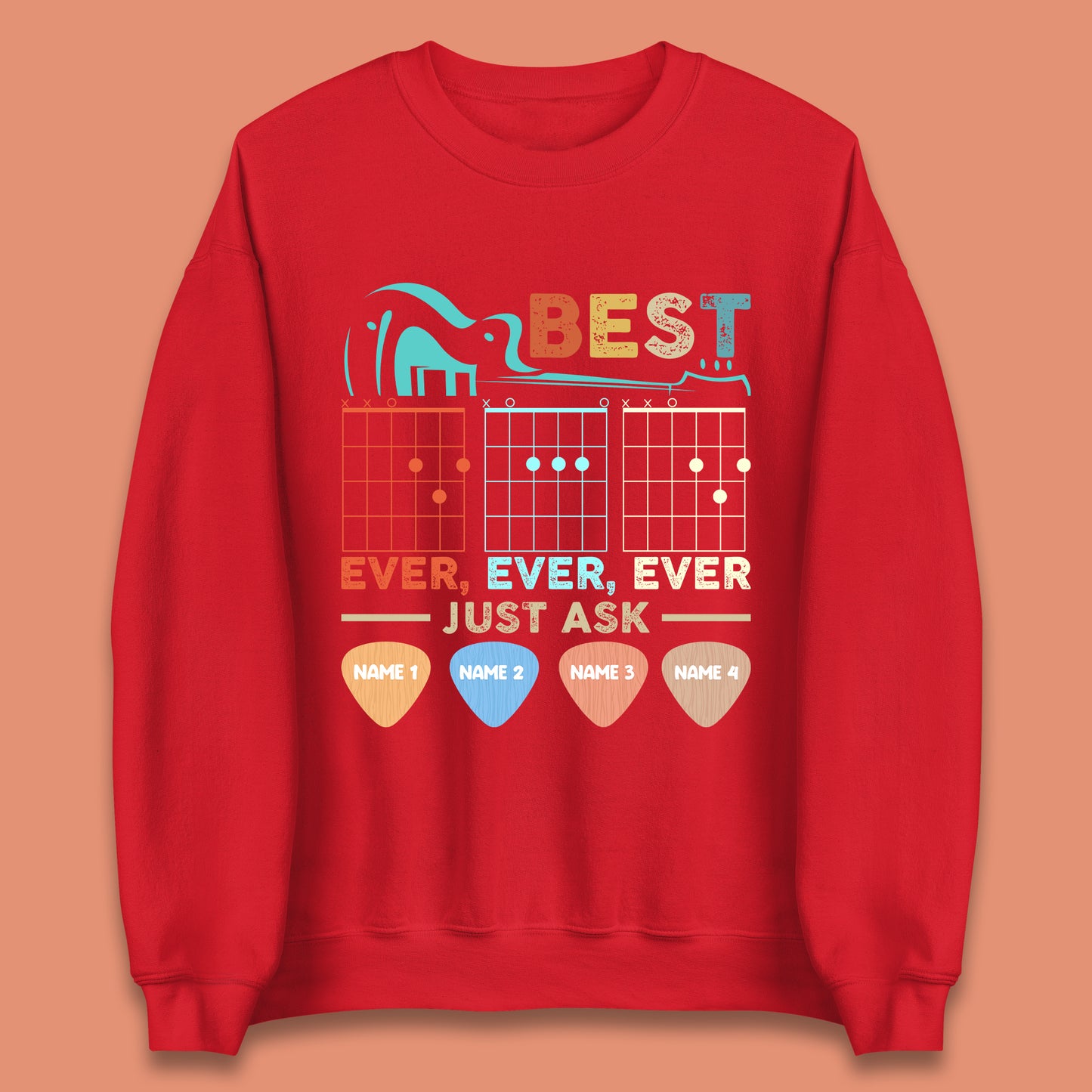 Personalised Best Guitar Dad Unisex Sweatshirt