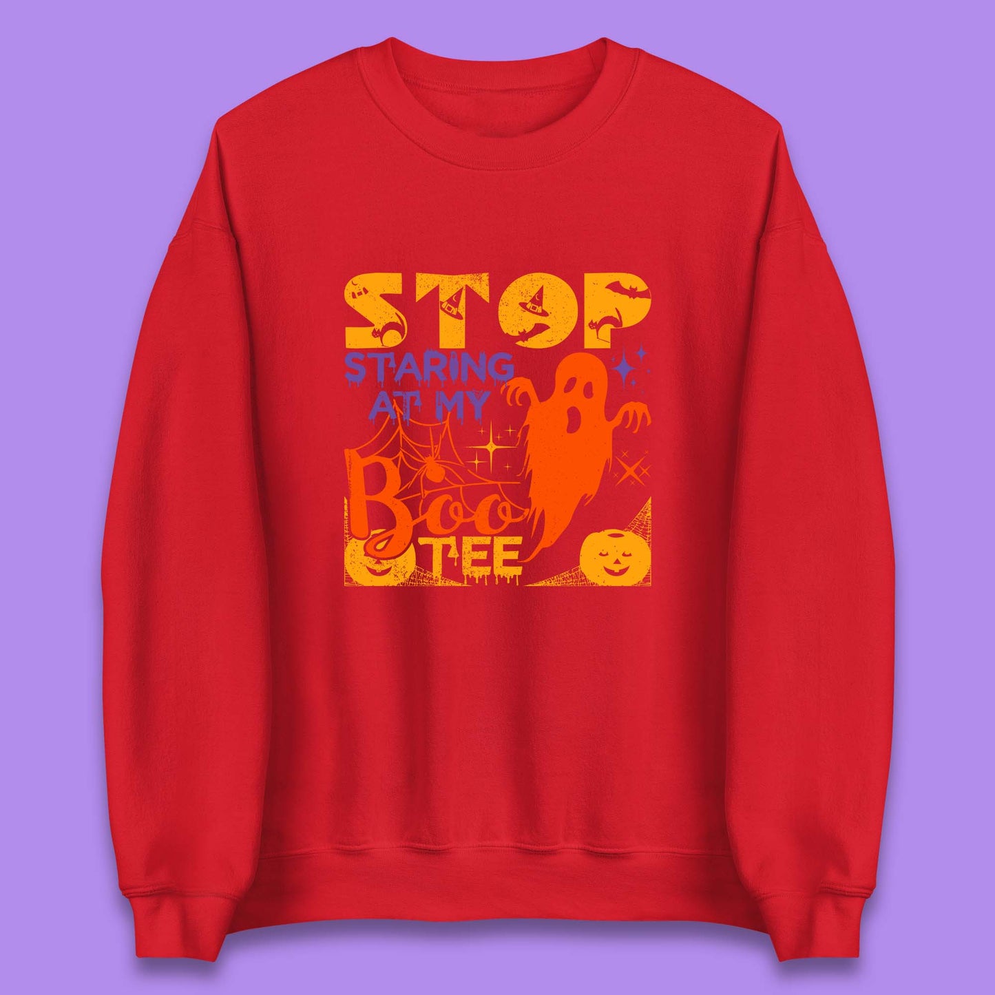 Stop Staring At My Boo Tee Funny Sayings Halloween Ghost Party Unisex Sweatshirt