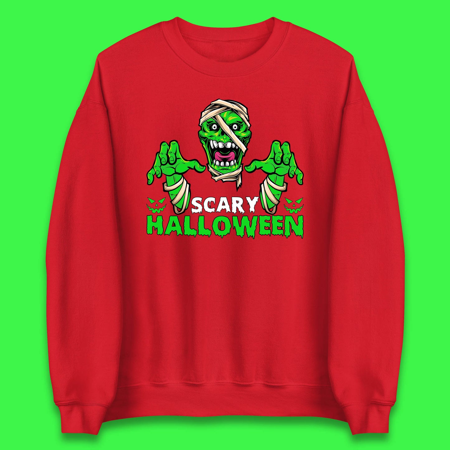 Scary Halloween Skull Zombie Mummy Horror Monster Zombie Hands Scary Vibes Unisex Sweatshirt