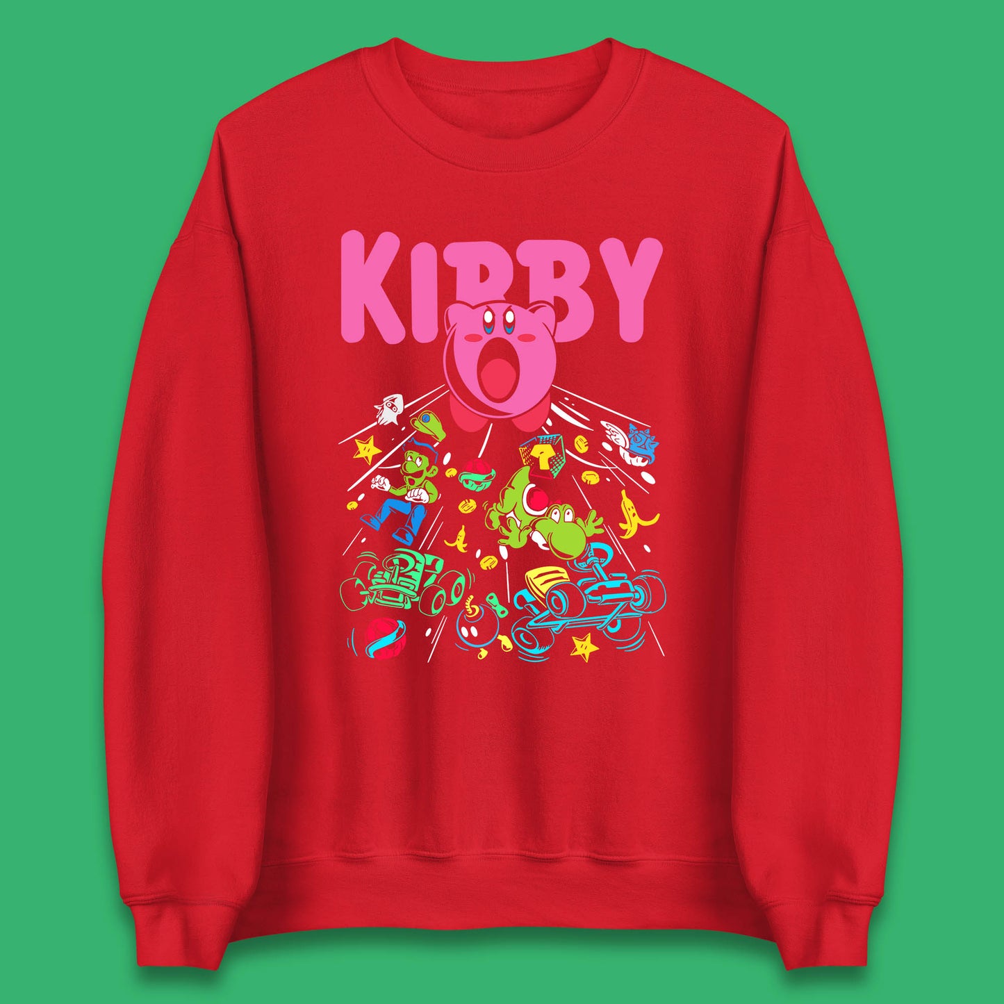 Kirby Consume Karting Mario Kart Ghost Band Heavy Metal Kirby Retro Gaming Unisex Sweatshirt