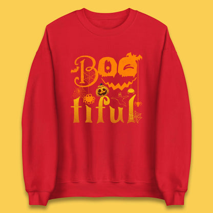 Bootiful Halloween Ghost Funny Boo Ghost Scary Spooky Season Unisex Sweatshirt