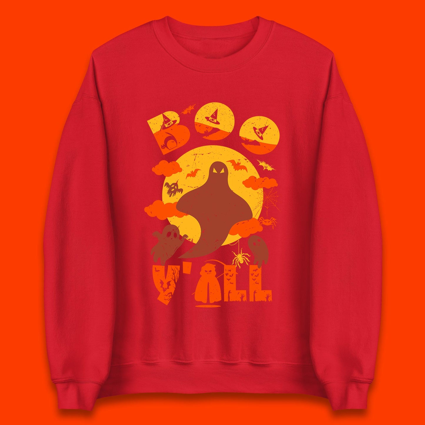 Halloween Boo Y'all Hey Boo Funny Spooky Halloween Party Unisex Sweatshirt