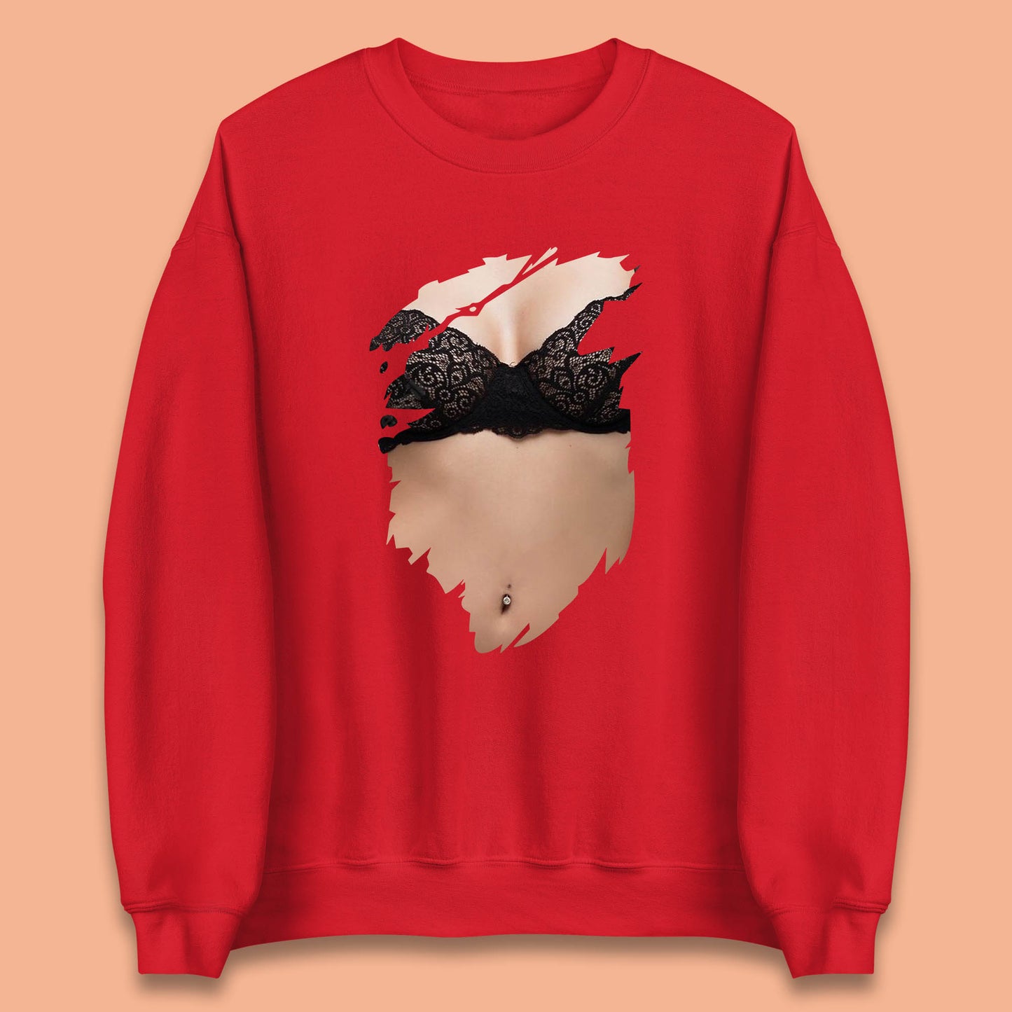 Beautiful Sexy Glamour Blonde Girl Stylish Trendy Summer Fashion Sexy Bra Unisex Sweatshirt