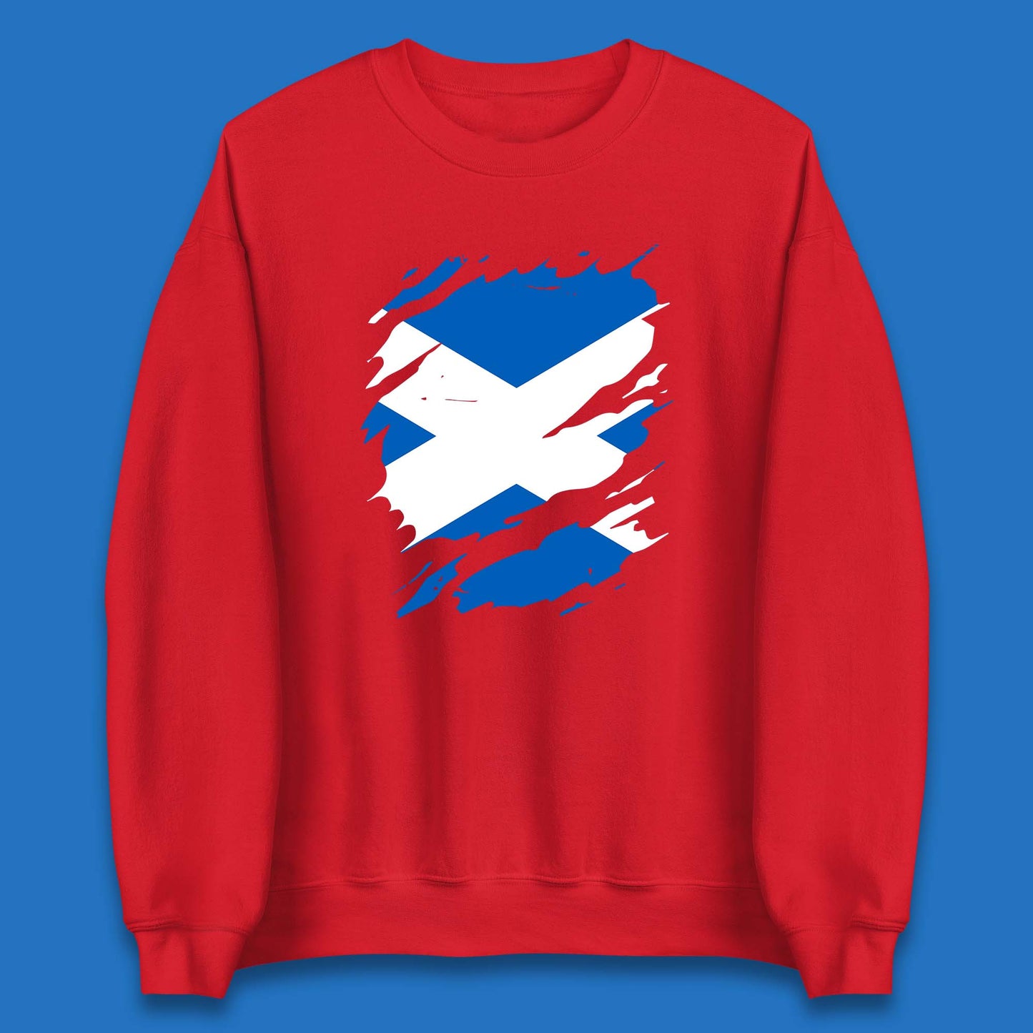 Distressed Scotland Flag Scottish Heritage Ancestry Scot Pride Scottish Flag Unisex Sweatshirt