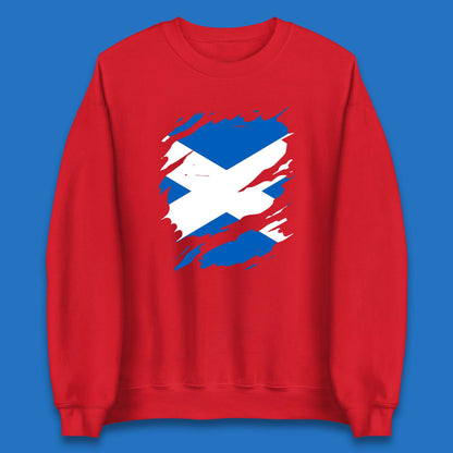 Distressed Scotland Flag Scottish Heritage Ancestry Scot Pride Scottish Flag Unisex Sweatshirt