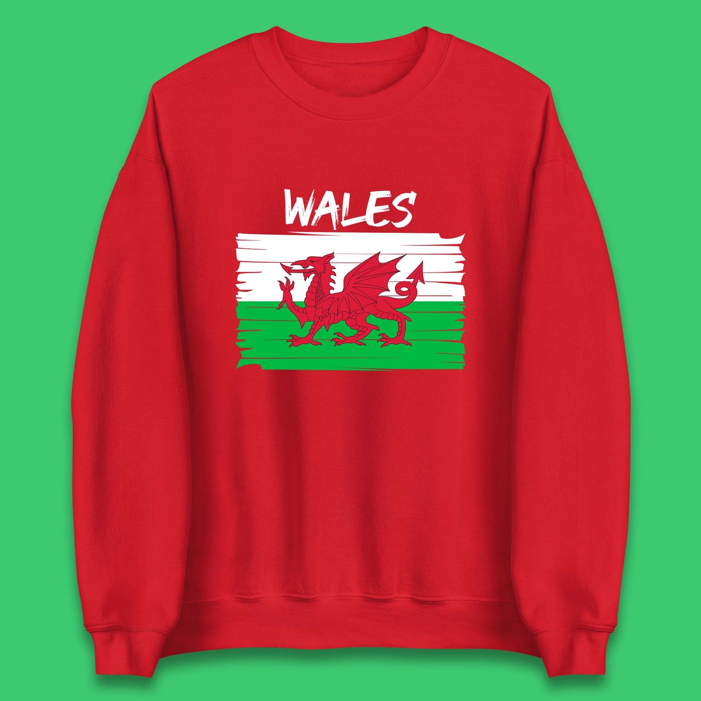 Welsh Dragon Flag Of Wales Saint Welsh Sant Dewi St. David's Day Dragon Flag Unisex Sweatshirt