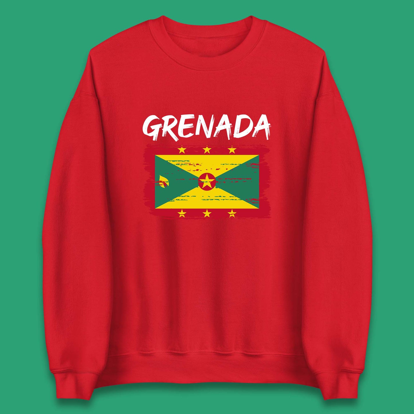 Grenada Flag Distressed Grenadian Heritage Country In The Caribbean Unisex Sweatshirt