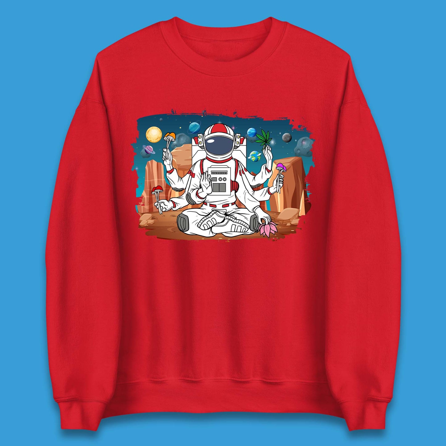 Meditating Astronaut Yoga Unisex Sweatshirt