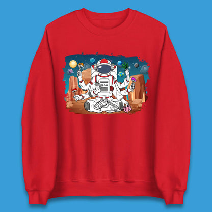 Meditating Astronaut Yoga Unisex Sweatshirt