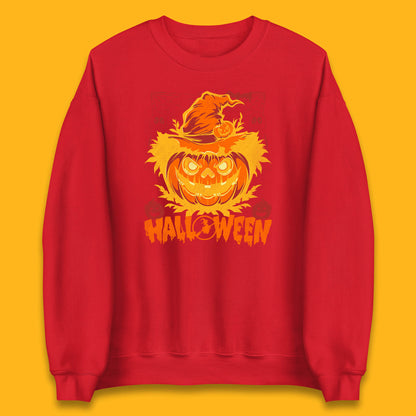 Halloween Scary Pumpkin Face Jack O Lantern Horror Halloween Night Unisex Sweatshirt