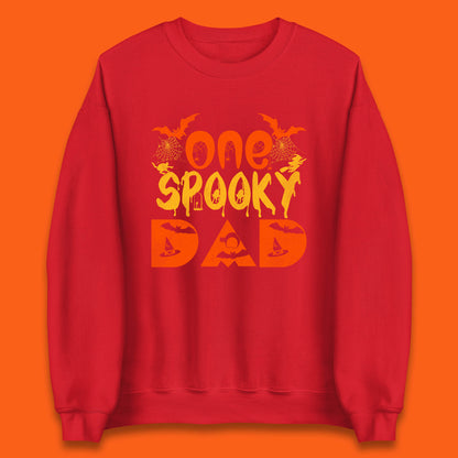 One Spooky Dad Happy Halloween Fall Season Dad Life Spooky Flying Bats Unisex Sweatshirt