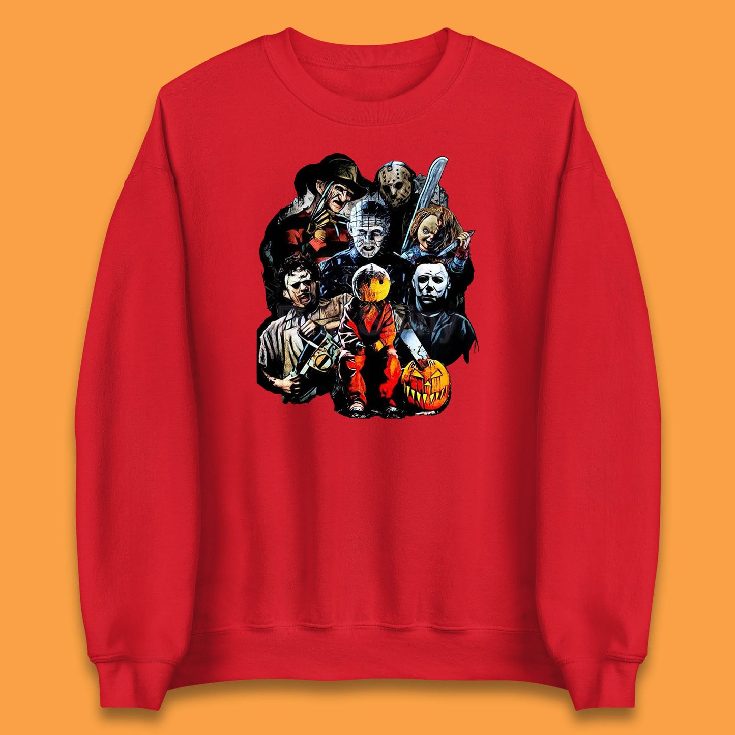 Halloween Horror Movie Characters Friends Halloween Villians Serial Killers Unisex Sweatshirt