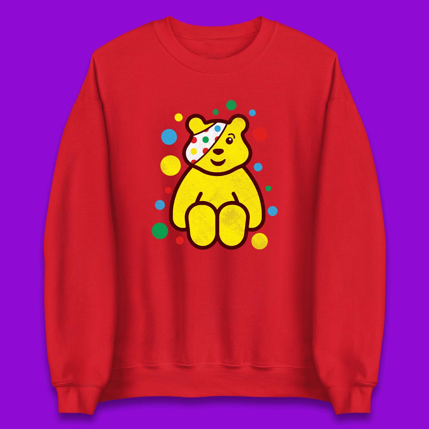 Children In Need Sitting Spotty Pudsey Bear Charity Raising Spotty Day Unisex Sweatshirt