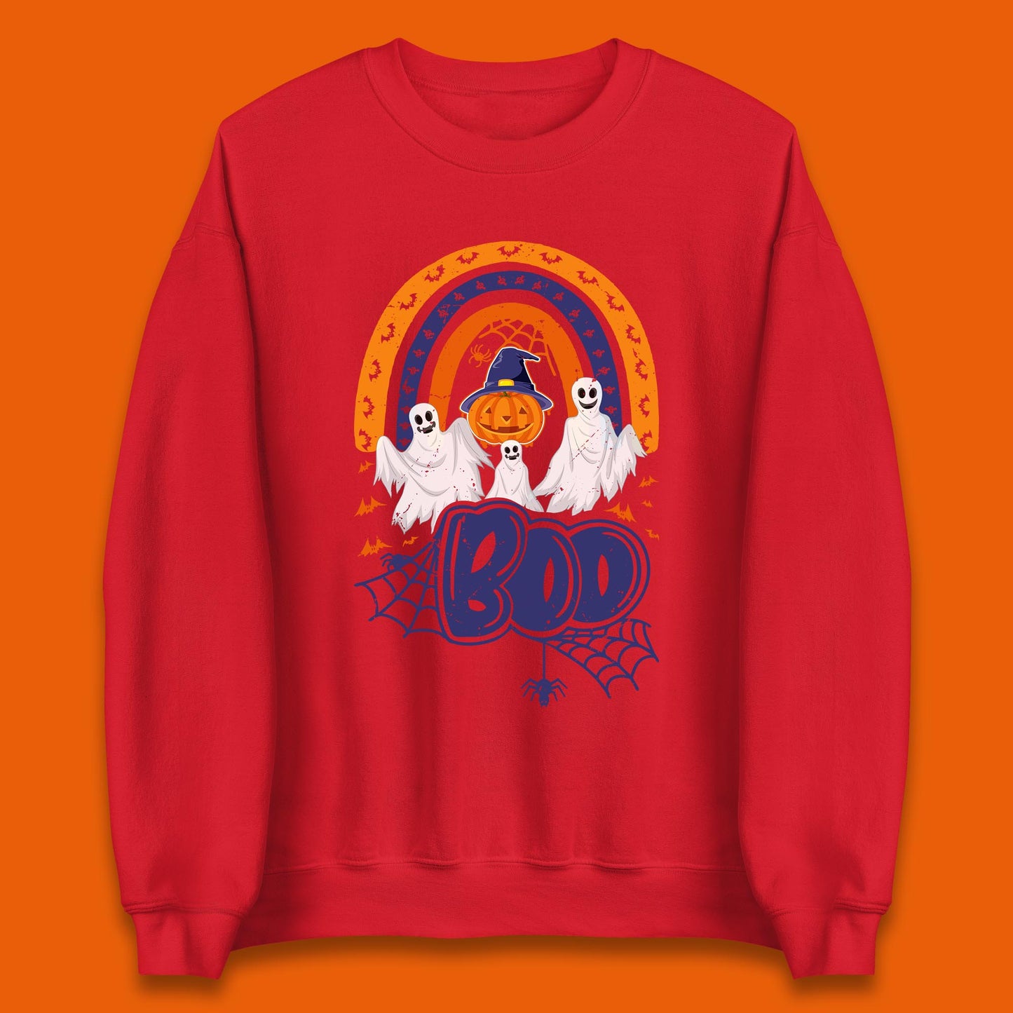 Halloween Boo Ghosts With Witch Pumpkin Scary Spooky Season Unisex Sweatshirt