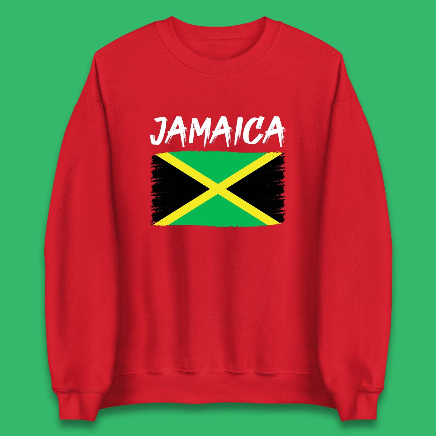 Jamaica Distressed Flag Country In The Caribbean Jamaican Flag Patriotism Unisex Sweatshirt