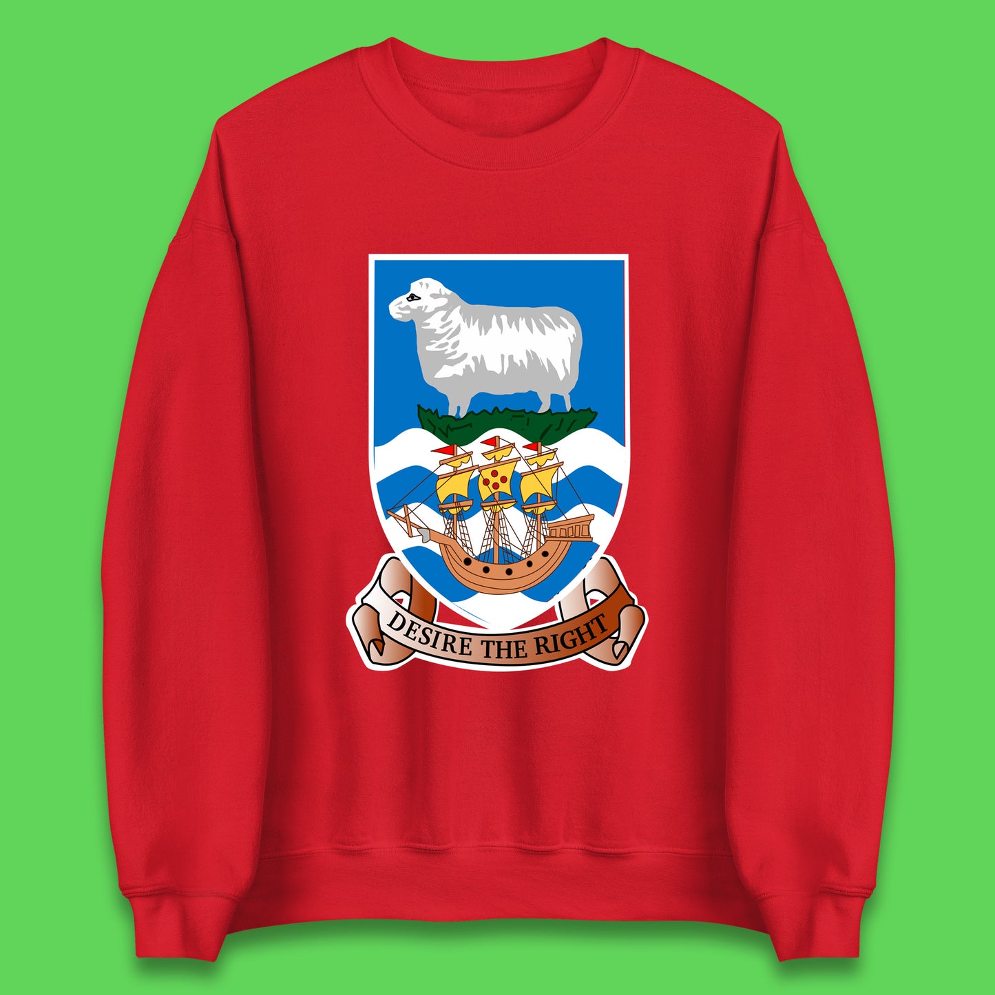 Coat Of Arms Of The British Overseas Territory Falkland Islands Coat Of Arms Of The Falkland Islands Flag Unisex Sweatshirt