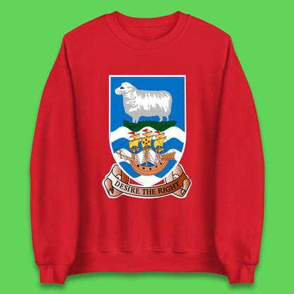 Coat Of Arms Of The British Overseas Territory Falkland Islands Coat Of Arms Of The Falkland Islands Flag Unisex Sweatshirt