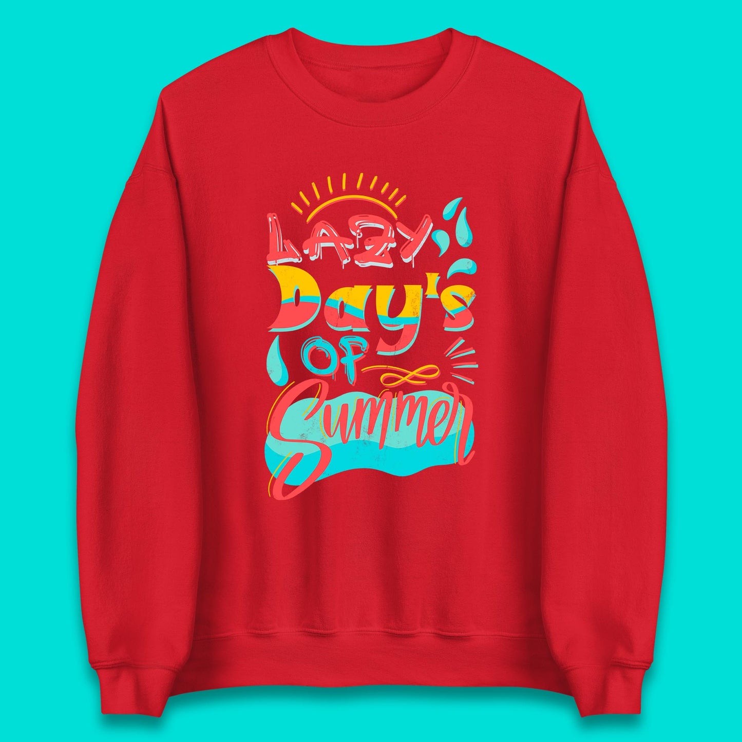 Lazy Days Of Summer Vintage Retro Sunset Surfer Beach Holiday Trip Unisex Sweatshirt