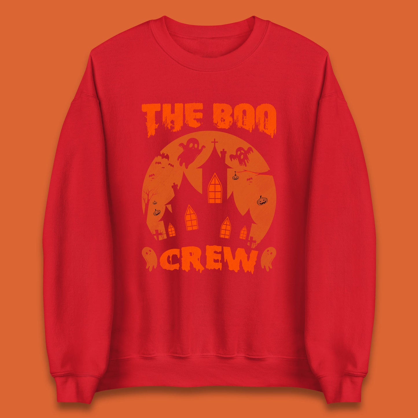 The Boo Crew Halloween Boo Squad Matching Costume Haunted House Horror Boo Ghost Unisex Sweatshirt