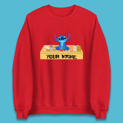 Personalised Disney Stitch Welcome Back To School Your Name Lilo & Stitch School First Day Of School Unisex Sweatshirt