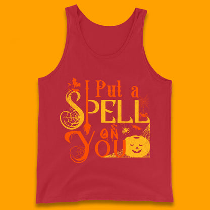 I Put a Spell on You Witch Broom Horror Spooky Scary Halloween Costume Tank Top