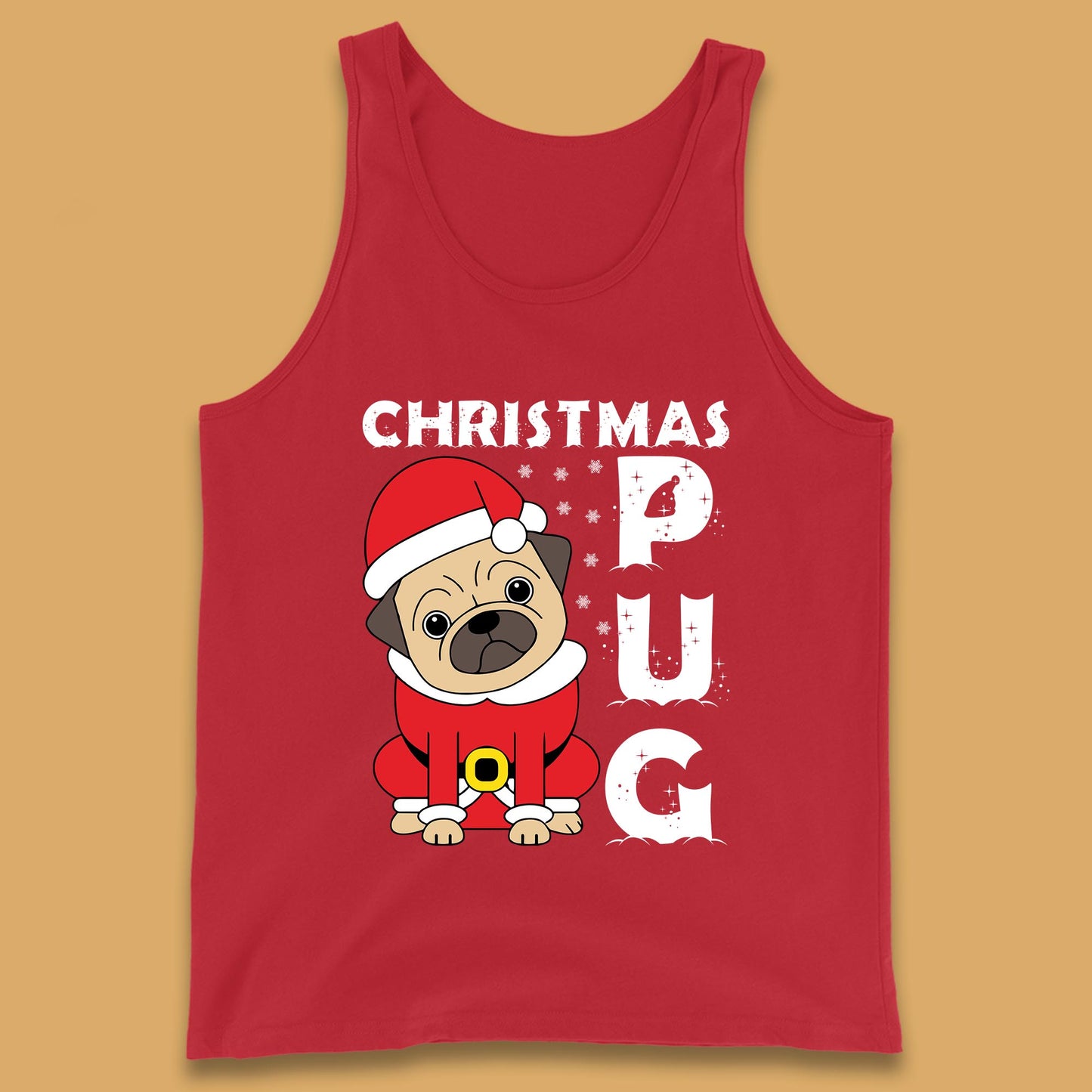 christmas pug dog tank top