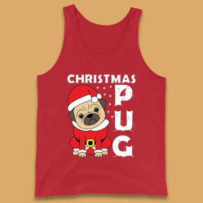 christmas pug dog tank top