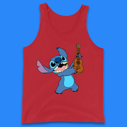 Disney Ohana Playing The Guitar Ohana Lilo & Stitich In Happy Mood Cartoon Character Disney World Tank Top