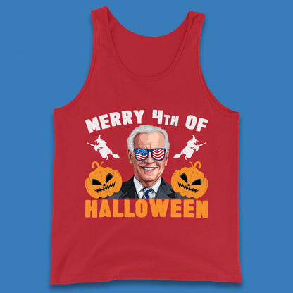 Merry 4th Of Halloween Funny Confused Joe Biden 4th Of July Tank Top