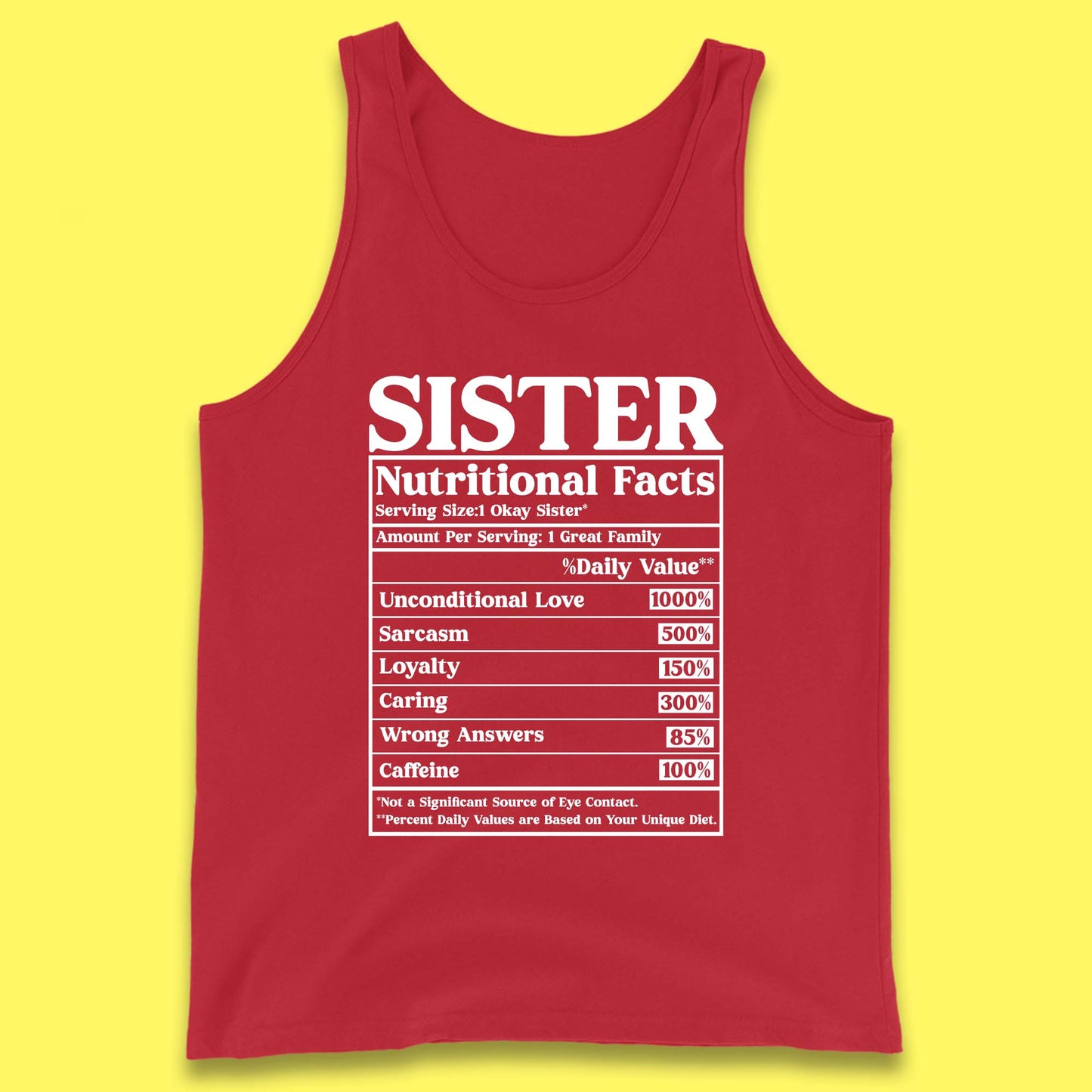 Sister Nutrition Facts Tank Top