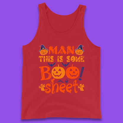 Man This Is Some Boo Sheet Funny Ghost Halloween Costume Tank Top