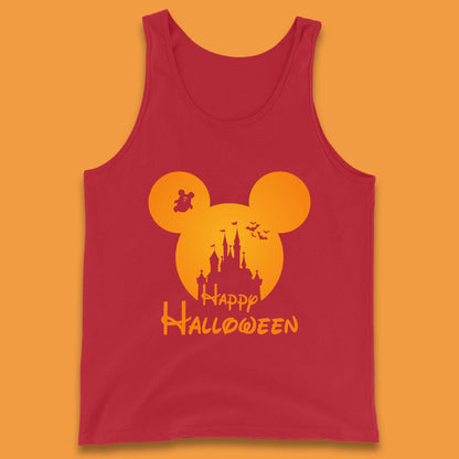 Happy Halloween Mickey Mouse Disney Castle Halloween Scary Boo Flying Bats Tank Top