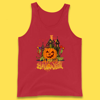 Happy Halloween Spooky Haunted House Halloween Pumpkin Horror Scary Jack-o-lantern Tank Top
