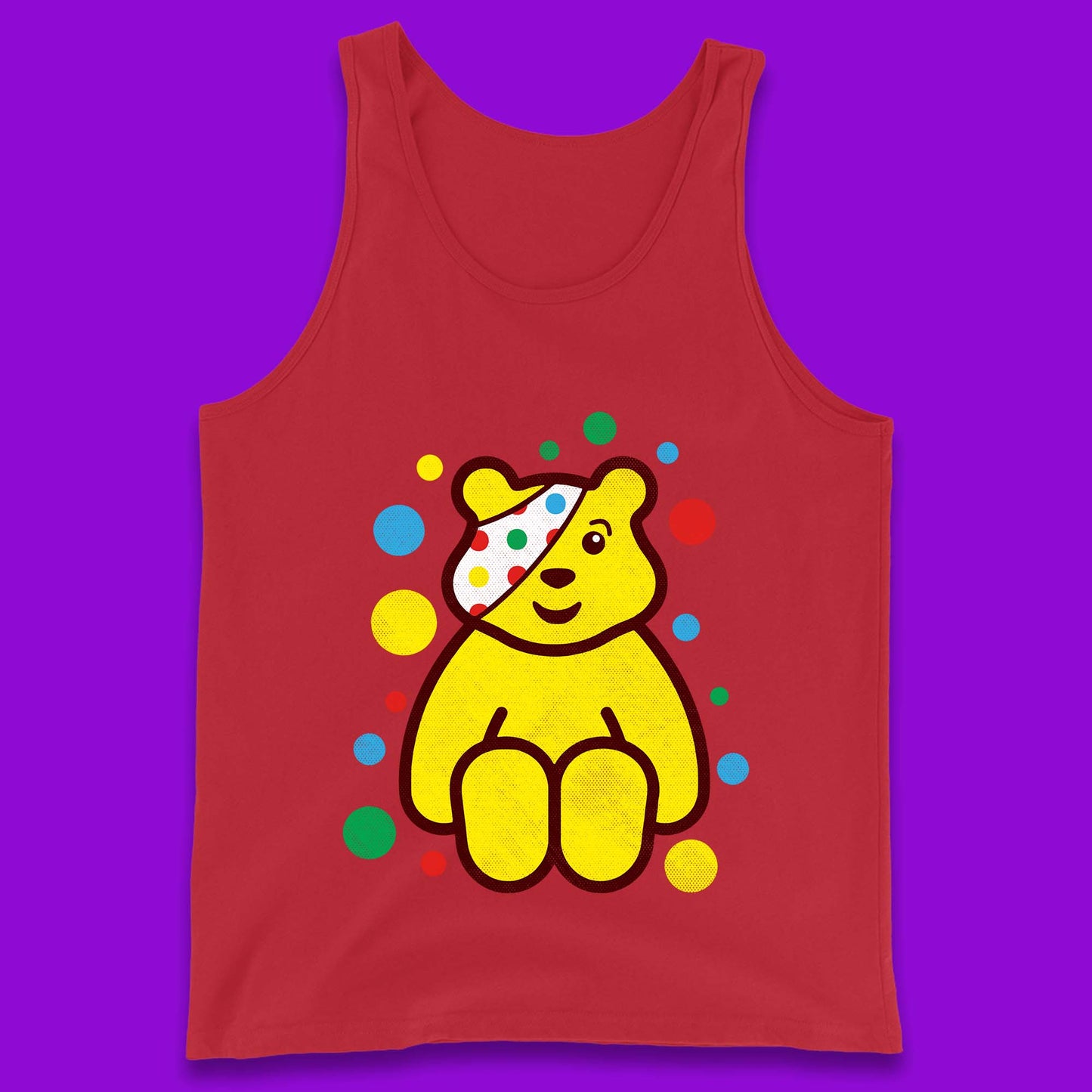 Children In Need Sitting Spotty Pudsey Bear Charity Raising Spotty Day Tank Top