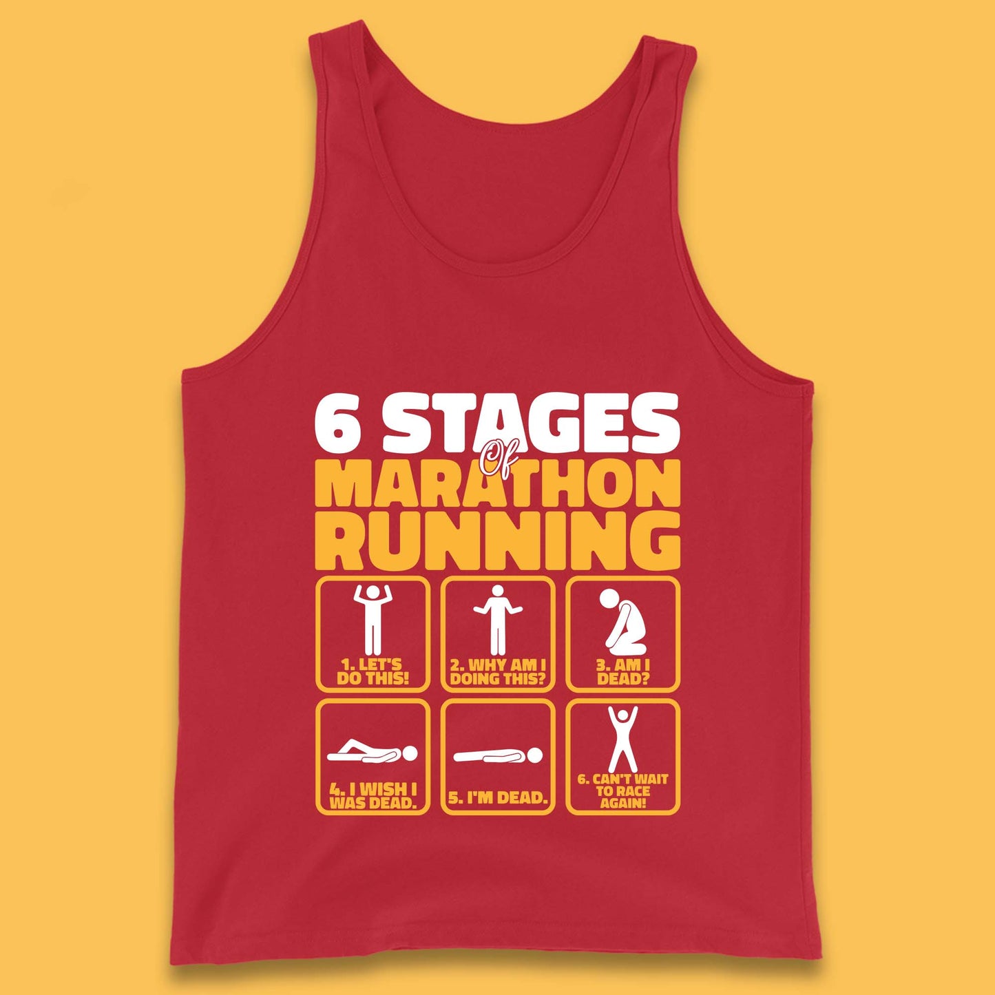 6 Stages Of Marathon Running Athletics T Shirt