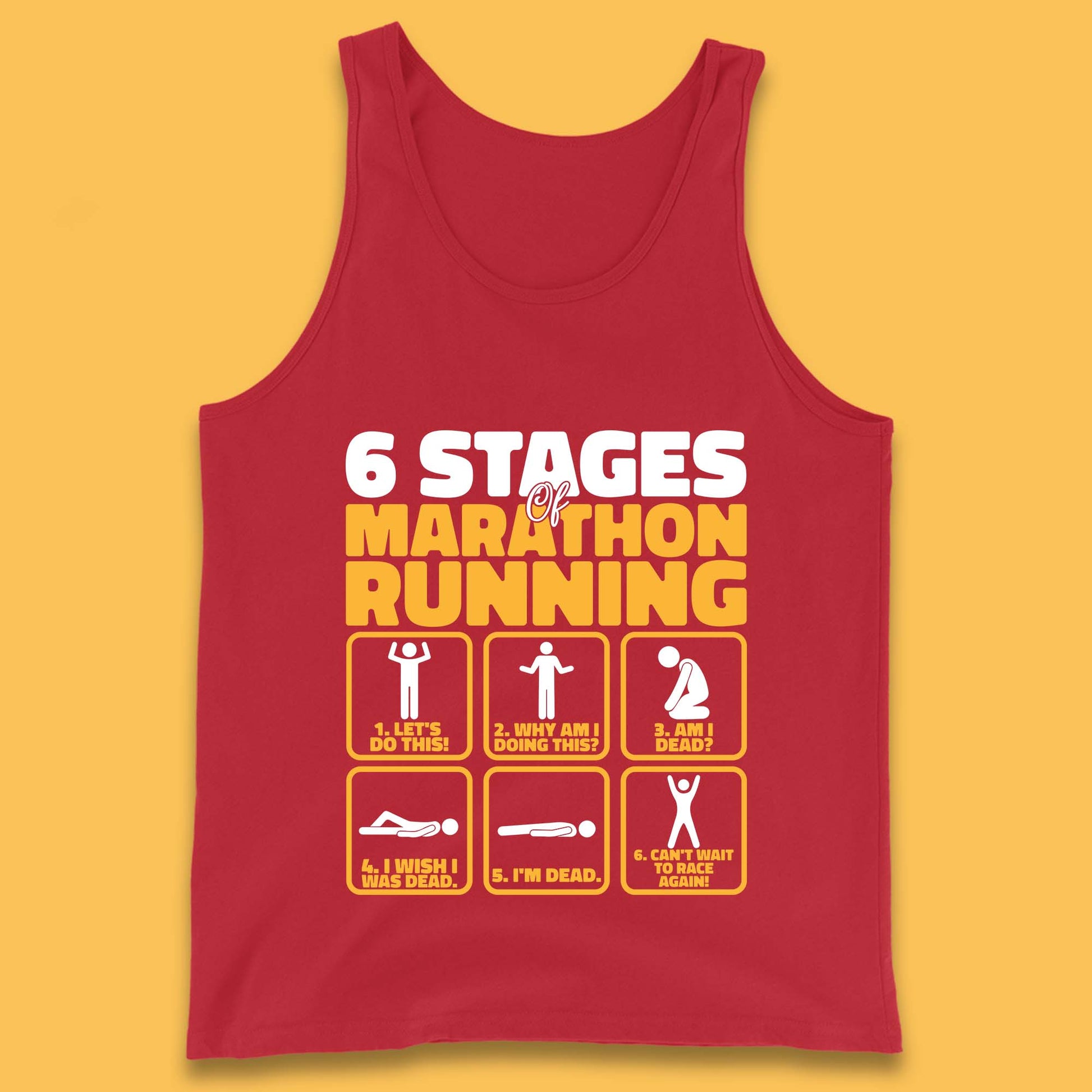 6 Stages Of Marathon Running Athletics T Shirt