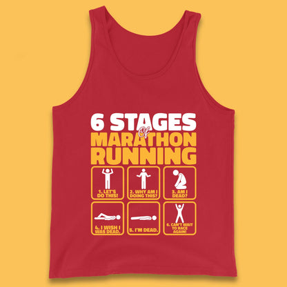6 Stages Of Marathon Running Athletics T Shirt