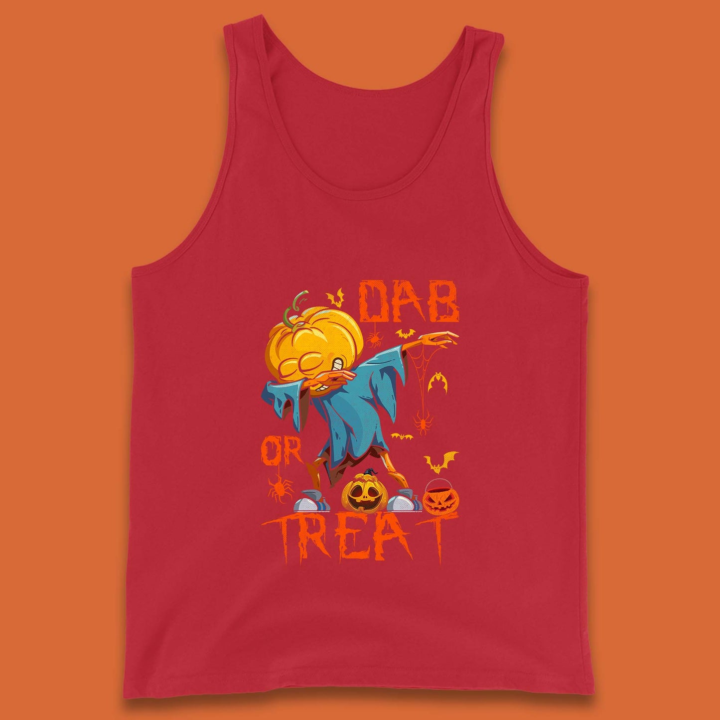 Dab Or Treat Scarecrow Dabs Halloween Dabbing Dance Horror Scary Tank Top