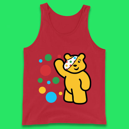 Spotty Pudsey Bear Hand Waving Dotty Spot Fundraising Children In Need Spotty Bear Spotty Day Tank Top