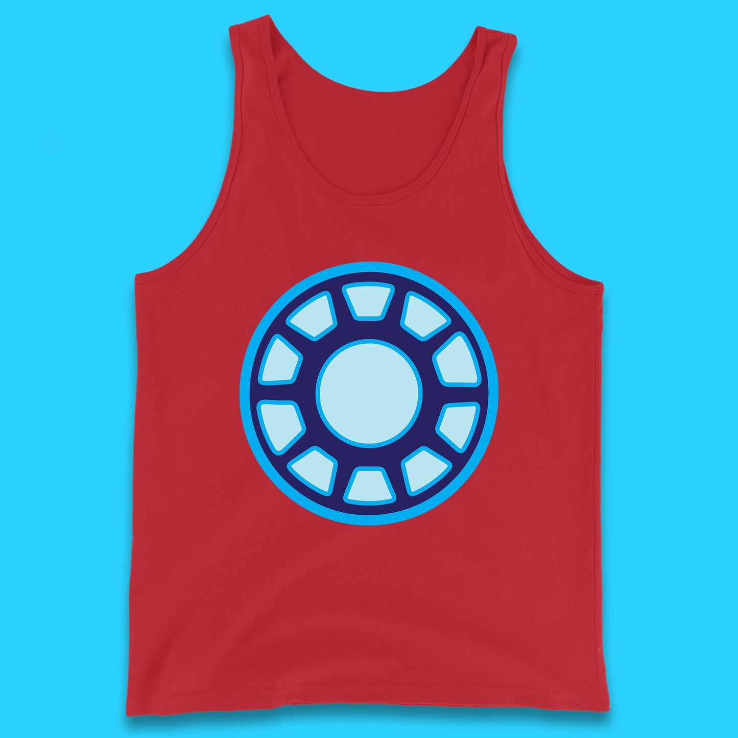 Iron Man Logo Superhero Iron Man ARC Reactor Hook Loop Tactics Morale Tony Stark Avengers Movie Tank Top