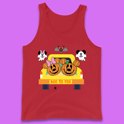 Disney Halloween Mickey Minnie Mouse Pumpkin Ghost Boo To You Horror Scary Disney Trip Tank Top