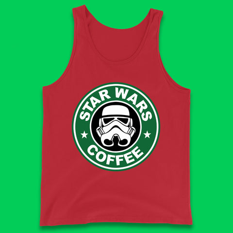 Star Wars Coffee Stormtrooper Sci-fi Action Adventure Movie Character Starbucks Coffee Spoof Star Wars 46th Anniversary Tank Top