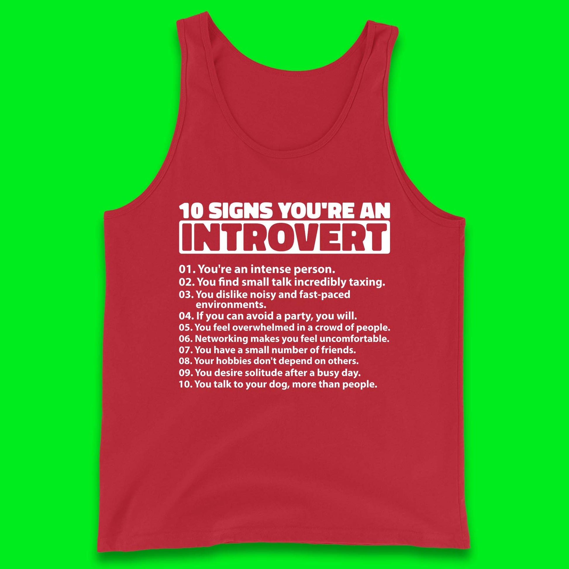 10 Signs You're An Introvert Tank Top