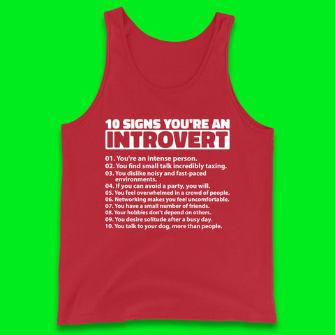 10 Signs You're An Introvert Tank Top
