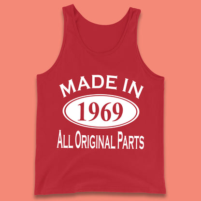 Made In 1969 All Original Parts Vintage Retro 54th Birthday Funny 54 Years Old Birthday Gift Tank Top