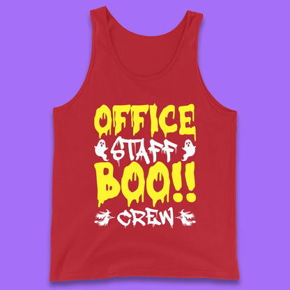 Office Staff Boo Crew Halloween Office Squad Boo Ghost Office Crew Tank Top