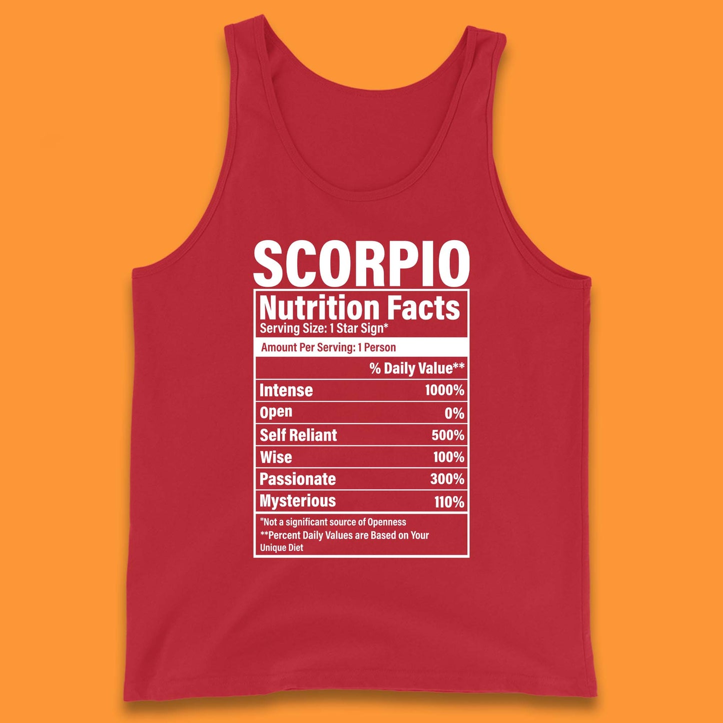 Scorpio Nutrition Facts Tank Top
