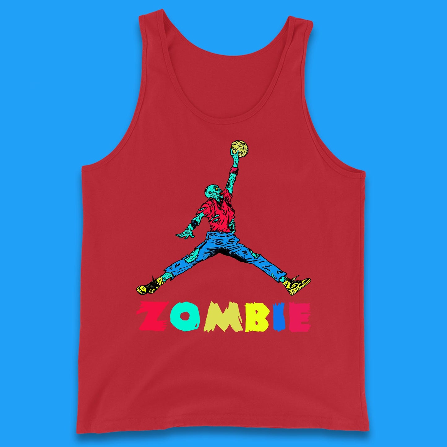 Air Zombie Jumpman Halloween Zombie Parody Funny Humor Tank Top