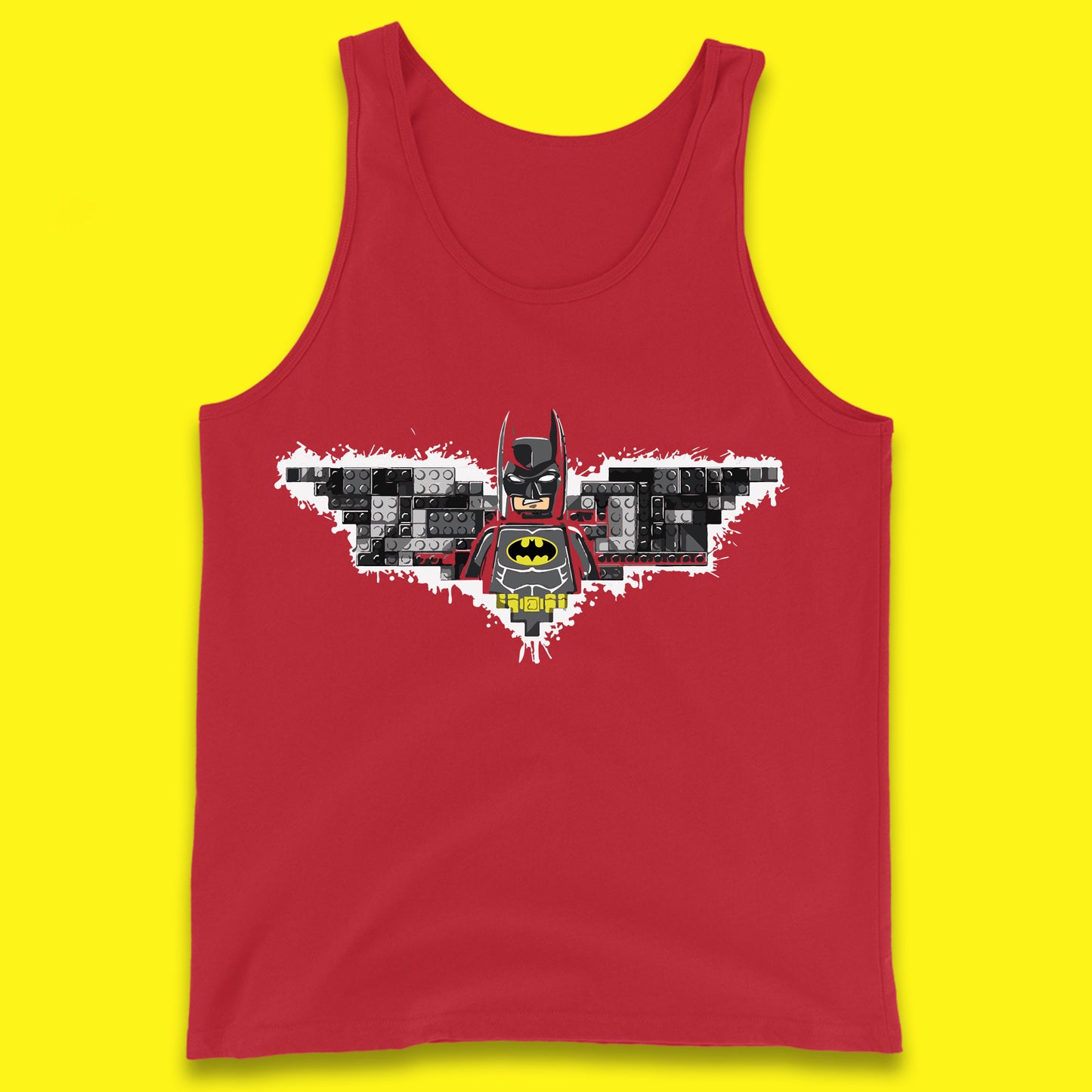 The Lego Batman Movie Superhero Building Bricks Block DC Comics Batman Master Builder Comic Book Character Tank Top
